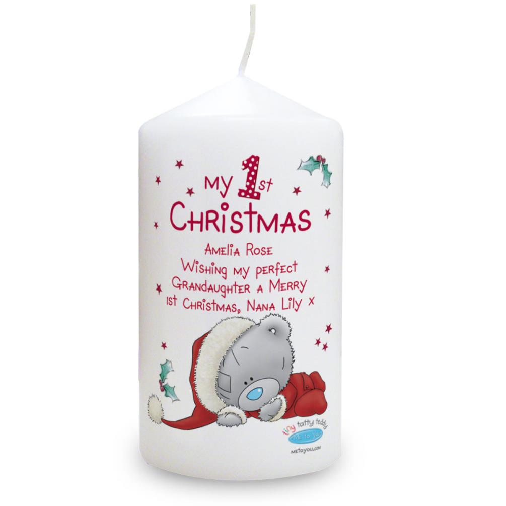 Personalised Me To You My 1st Christmas Pillar Candle Extra Image 1
